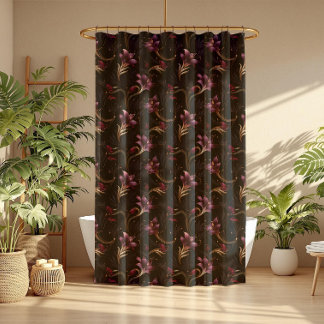 Elegant Dark Romantic Gothic Lily Flower Pattern