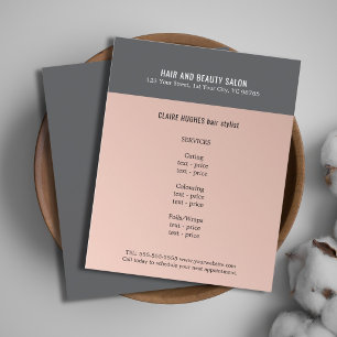 Elegant Dark Rose Grey Beauty Salon Flyer