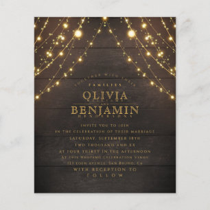 Elegant Dark Rustic Wood Lights String wedding Fly Flyer