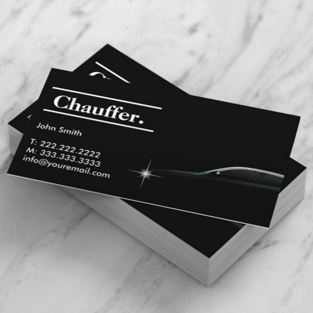 Elegant Dark Taxi Driver/Chauffeur Business Card (Creator Uploaded)