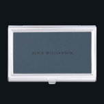 Elegant Dark Teal Blue Black Minimalist Custom Business Card Holder<br><div class="desc">Elegant Dark Teal Blue Black Minimalist Classic Custom Business Card Case</div>