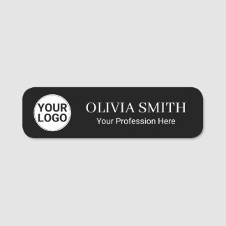 Elegant Dark Theme Simple Employee Name Tag