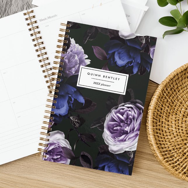 Elegant Dark Violet Floral | Personalized Planner (Creator Uploaded)