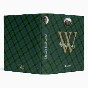 Elegant Davidson Clan Tartan Monogram Name Recipe  Binder