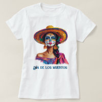 Elegant Day of the Dead Sugar Skull Lady Colourful