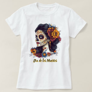 Elegant Day of the Dead Sugar Skull Woman T-Shirt