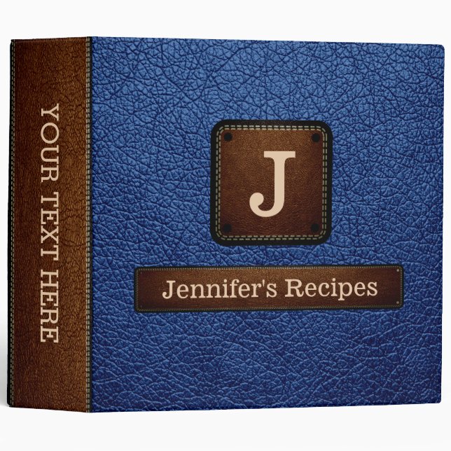Elegant Dazzled blue Leather Look Binder (Front/Spine)