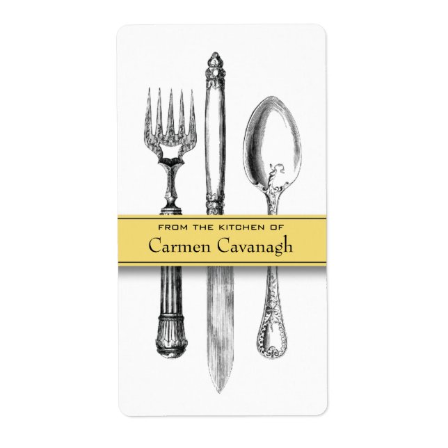 Élégant De la cuisine de Étiquette (Jaune) (Devant)