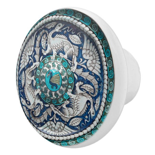 Elegant De Morgan Dragon Ceramic Knob (Right)