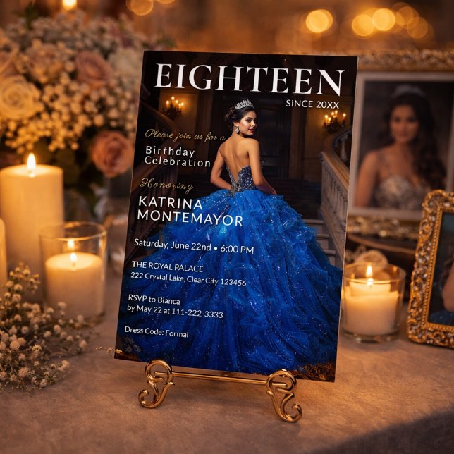 Elegant Debut 18 Birthday Invitation (Beautiful debut invitation displayed with candles and a timeless elegant feel)