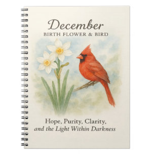 Elegant December Scripture Christian Cardinal Notebook