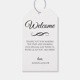Elegant Deco Flourish Wedding Welcome Bag Gift Tags