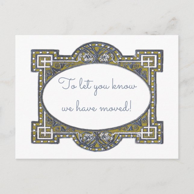 Elegant deco frame cards, customize for your use announcement postcard (Front)