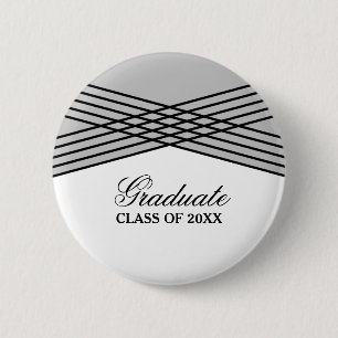 Elegant Deco Gray Graduation Button