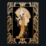 Elegant Deco Lady with Fan Poster<br><div class="desc">If you choose to download, Your local Walgreen store makes board posters of your download into different sizes and in various textures at a very good price. Sometimes with a discount. A tip from my US friend. For UK see "Digital Printing" online. I have created this elegant Lady with Fan,...</div>