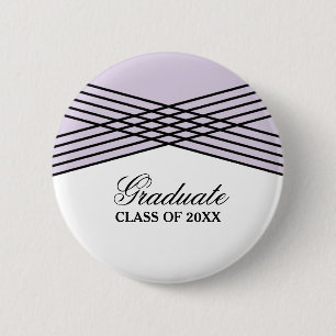 Elegant Deco Purple Graduation Button