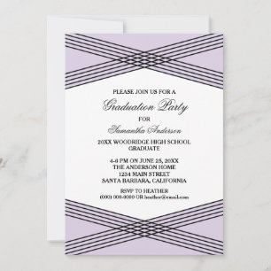 Élégant Déco Purple Invitation de la fête de gradu