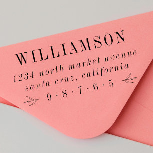 Elegant Deco Typography Family Name Return Address Self-inking Stamp
