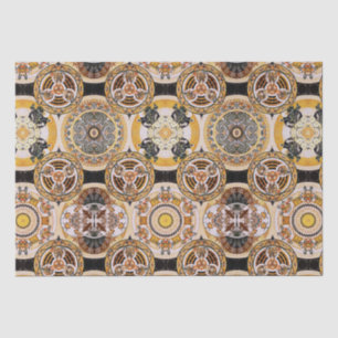 Elegant Decorative Art Nouveau Gold Brown Pattern Tissue Paper
