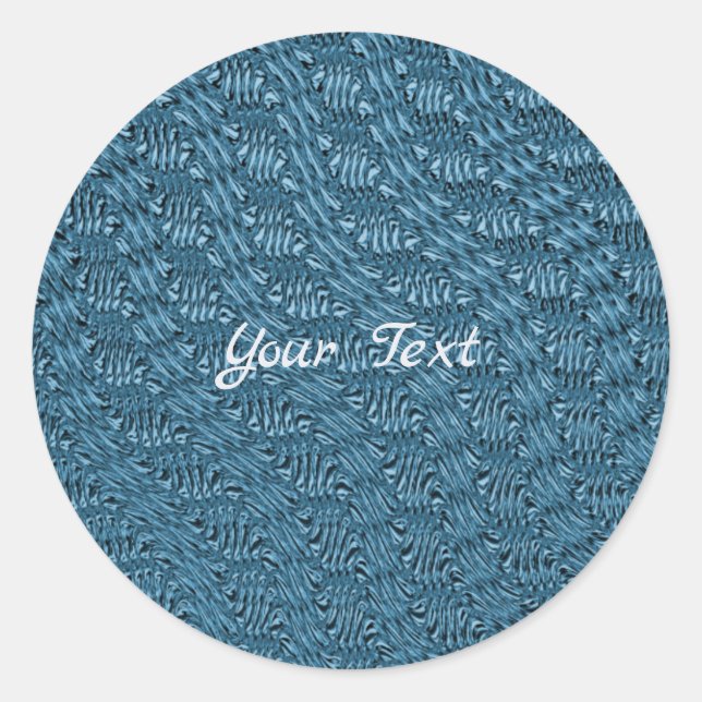Elegant Decorative Blue Classic Round Sticker (Front)