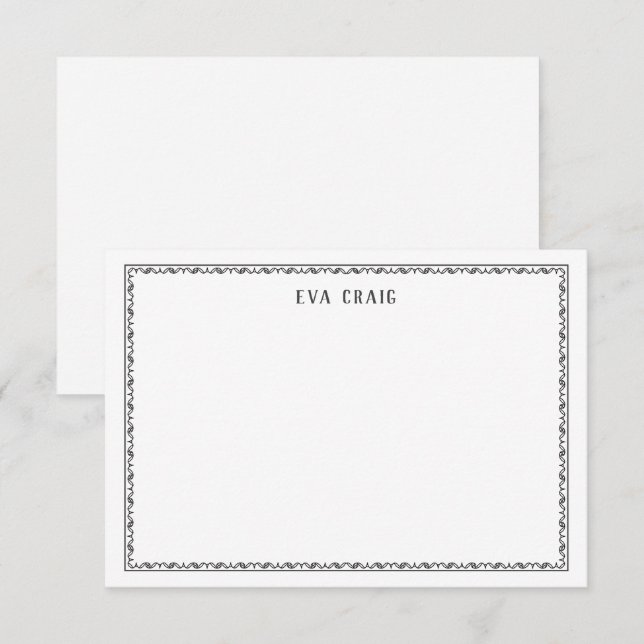  Elegant Decorative Border Personalized Flat Card (Front/Back)