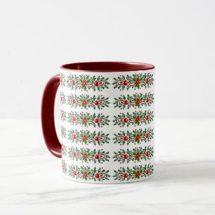 Elegant decorative botanical Christmas Mug