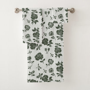 Elegant decorative floral patterned  bath towel set