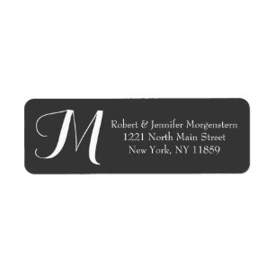 Elegant Decorative Script Black White Monogram