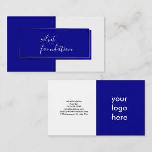 Elegant Deep Blue Modern Business Card