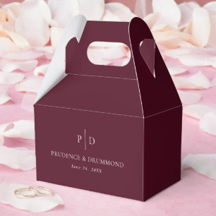 Elegant Deep Burgundy Classic Wedding Favor Box