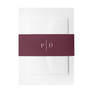 Elegant Deep Burgundy Classic Wedding Invitation Belly Band