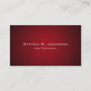 Elegant Deep Crimson Ombre Minimal Business Card