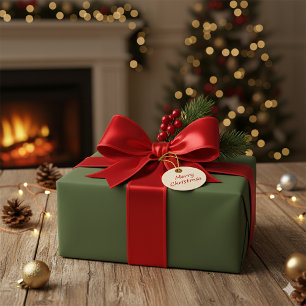 Elegant Deep Forest Green Christmas Gift Paper