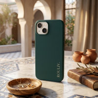 Elegant Deep Forest Green Minimalist ROULIV iPhone