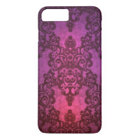 Elegant Deep Glowing Pink and Purple Damask