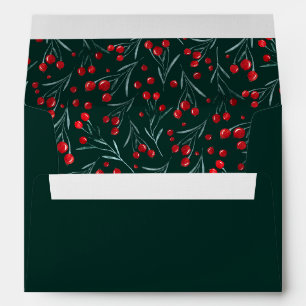 Elegant deep green christmas, luxury envelope