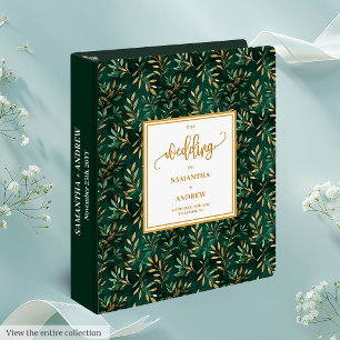 Elegant Deep Green Gold Eucalyptus Memory Album Binder