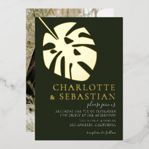 Elegant Deep Green Photo Wedding Personalized