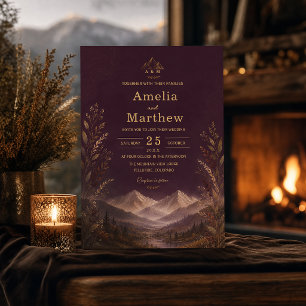 Elegant Deep Plum Wedding Background Dark Invitation