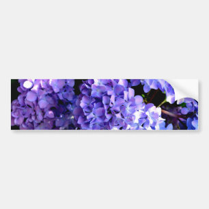 Elegant deep purple floral flowers hydrangea bumper sticker