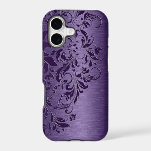 Elegant Deep Purple Floral Lace On Purple