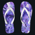 Elegant deep purple florals periwinkle hydrangeas flip flops<br><div class="desc">Romantic deep purple hydrangeas- photograph by H Cooper- a view from my Gardens</div>