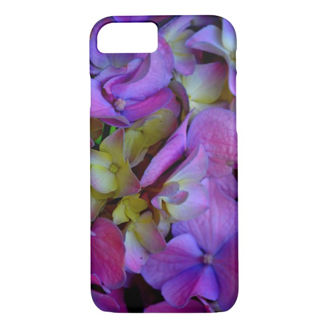 Elegant deep purple pink magenta floral hydrangeas Case-Mate iPhone case (Back)