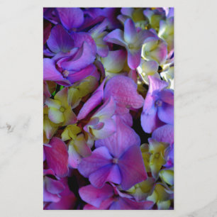 Elegant deep purple pink magenta floral hydrangeas stationery