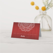 Elegant Deep Red and White Paisley Indian Wedding