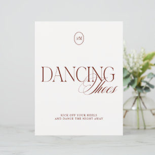 Elegant Deep Terracotta Dancing Shoes Wedding Sign