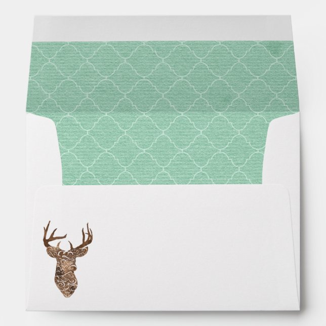 Elegant Deer Antlers Rustic Country Wedding Envelopes (Back (Bottom))