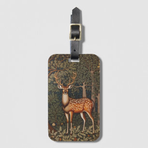 Elegant Deer In Oak Tree Forest Luggage Tag