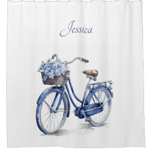 Elegant Delft Blue Floral Bicycle Personalized
