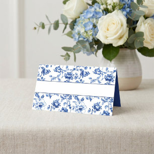 Elegant delftware Floral style Border Name Place Card